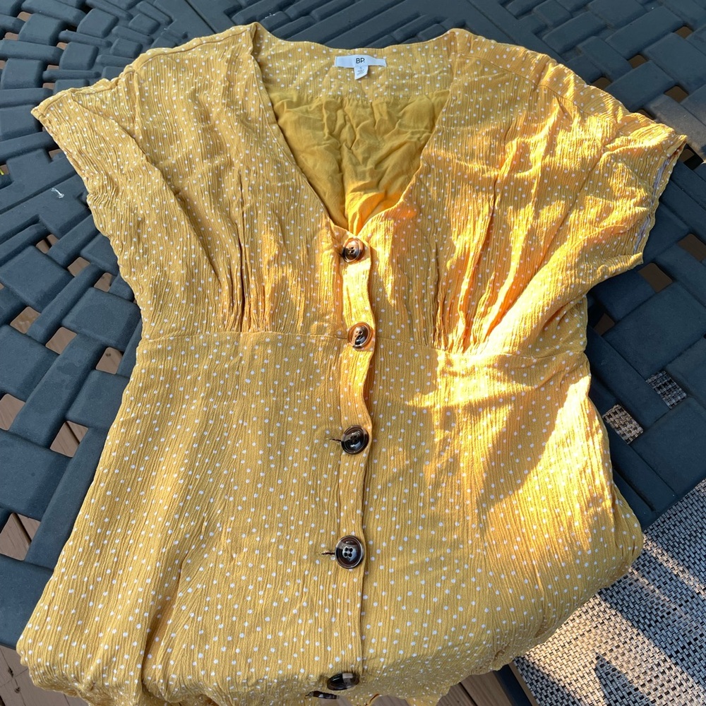 Yellow dress, size small, buttons on front